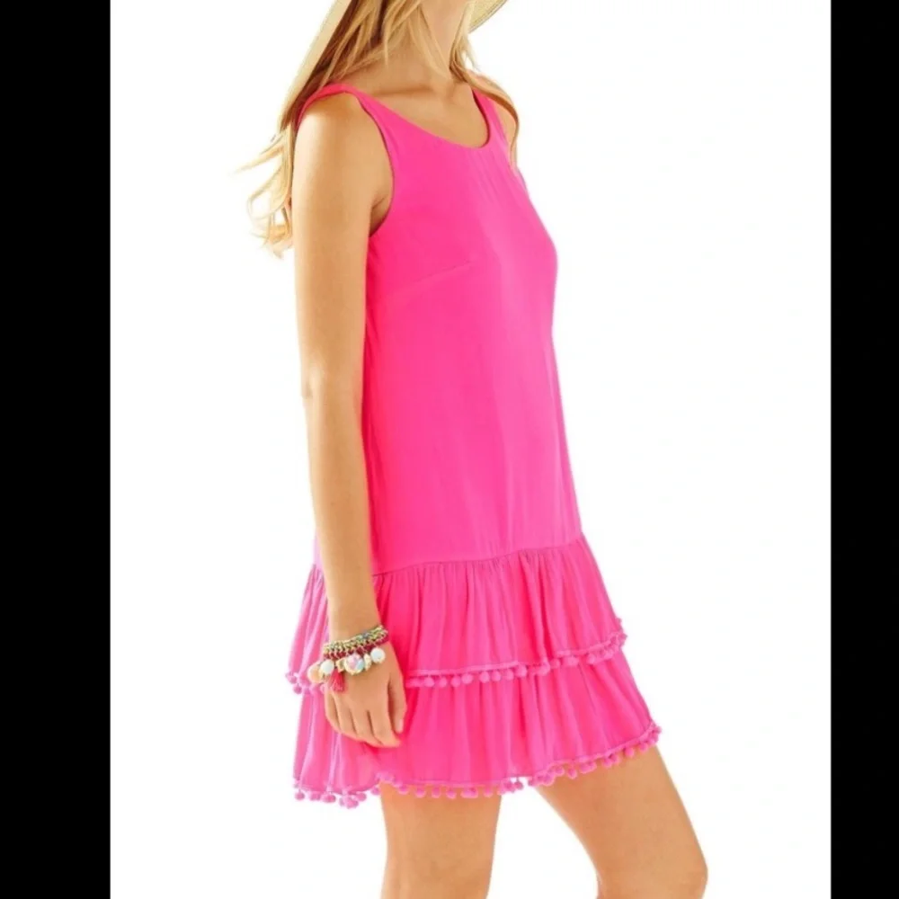 Lilly Pulitzer Natashia Pom Pom Pink Dress - Picture 4 of 7
